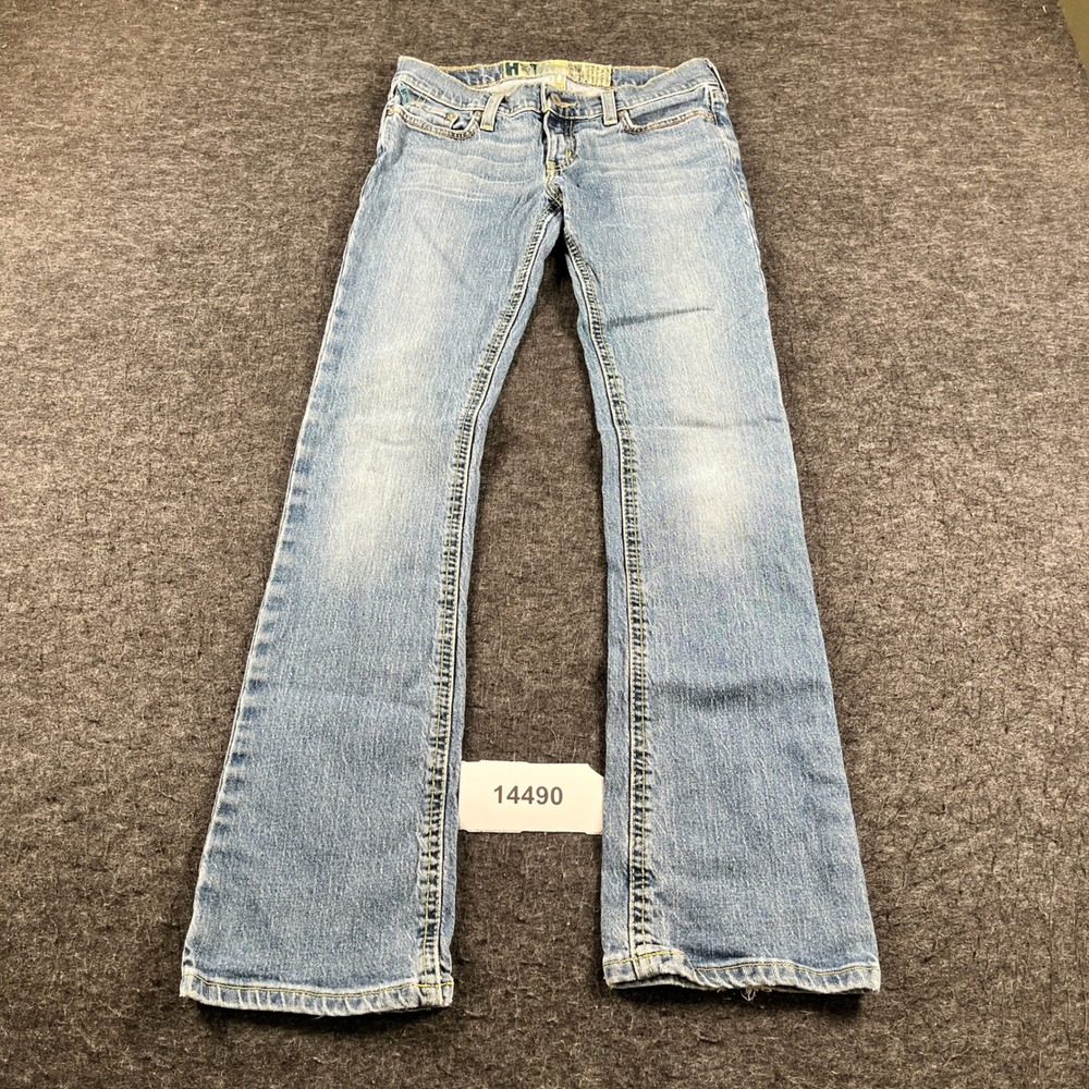 Y2K Hollister HCO Bootcut Leg Jeans Womens 1s Blue Denim Cotton Stretch